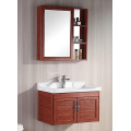 Red Wooden Tabletop Mirror Cabinet Bathroom Cabinet