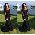 Long Sleeve Black Mermaid Prom Dresses