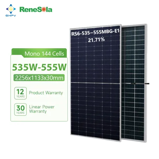 Renesola High-Power Bifacial Mono Perc Solar Panels: 535W to 555W Modules with Dual Glass Technology