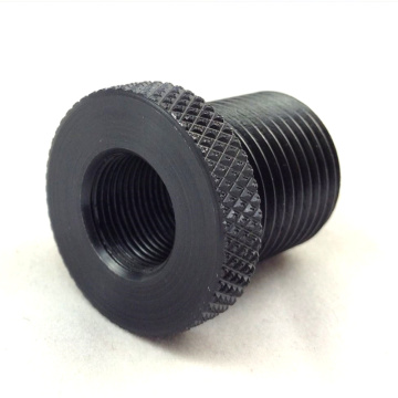 Black fuel filter adapter fitting 1/2-28 to 13/16-16