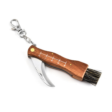 Hot Selling Folding Mushroom Knife with Wooden Handle - Outdoor Camping and Gardening Multi-Tool