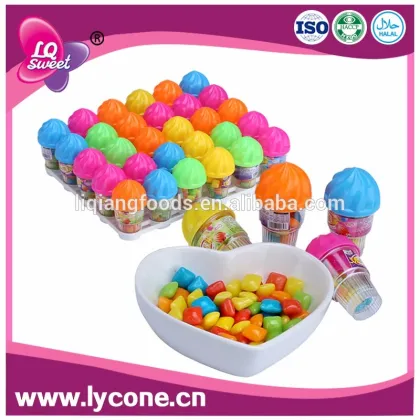 Funny sweet ice cream toy candy with bubble gum