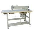 Máquina de coser de costura de mechón de seguridad de alimentación de brazo largo de doble aguja