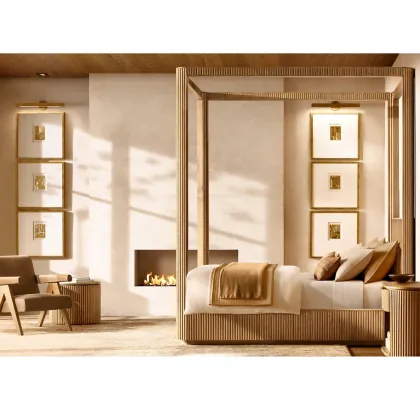 Modern Oak Wood Armchair with Leather Upholstery - Pierre Jeanneret Style from Chandigarh