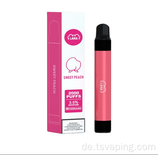 Lana -Einweg -Vape 2000 Puffs Elektronische Zigarette
