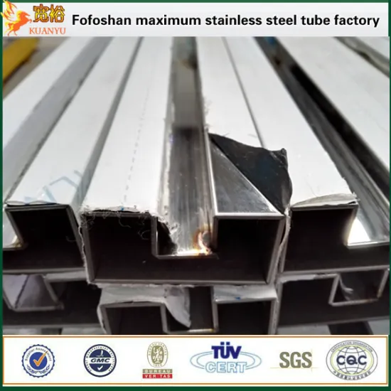 304 rectangular slotted mirror stainless steel tube for steel railing