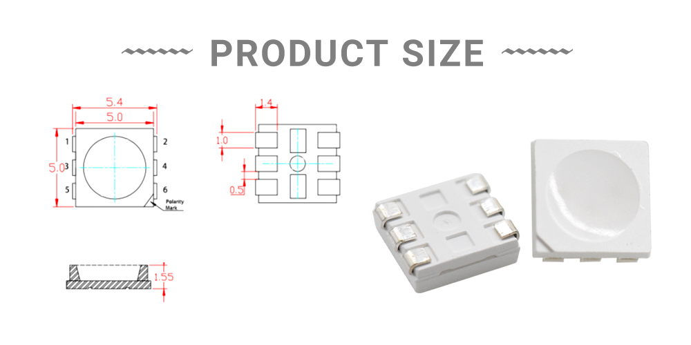 size of 740nm led