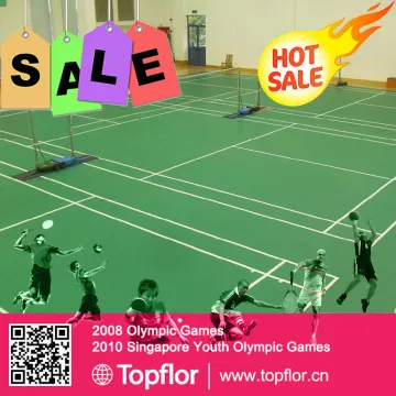 Green badminton court floor with low price