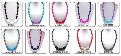 Silicone Bead teething necklace for mom Dishwasher Safe