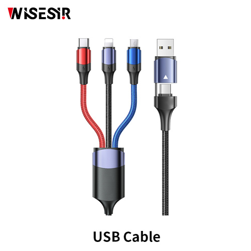 3 en 1 cable de datos trenzados de aluminio 3a