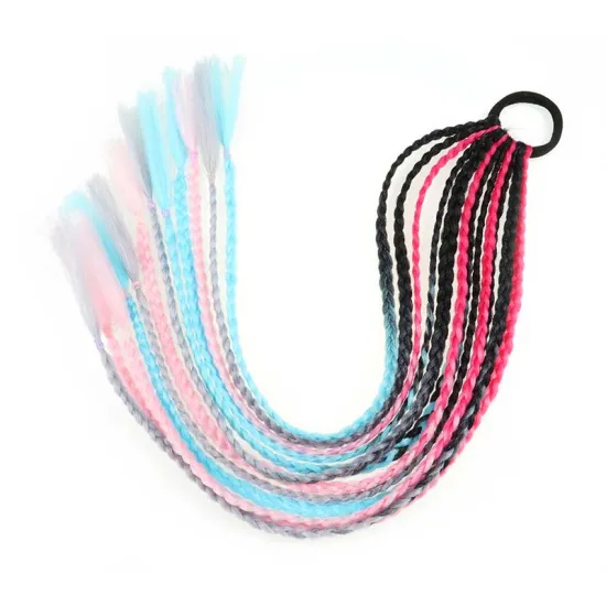 Synthetic Accessories Wig Headband Girls Twist Braid Rope Headdress Braided Colored Rubber Band Hair Braids
