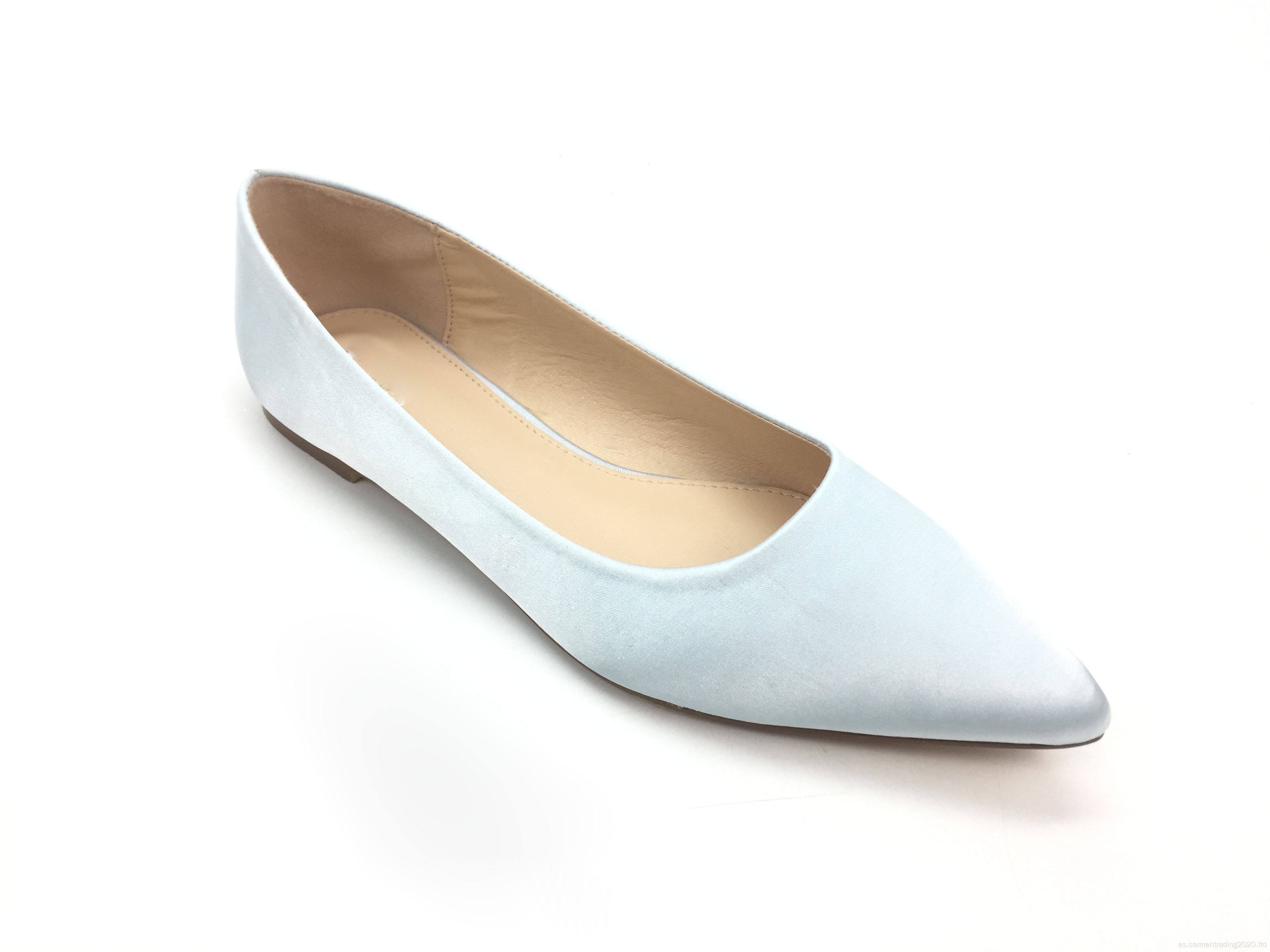 Zapatos de vestir planos de satén y purpurina para mujer