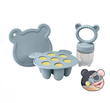 Bear Shaped Silicone Fruit Feeder Freezer Set Weaning