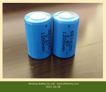 Primary Lithium Battery 3.6V 1/2AA 1200mAh Pin Type Er14250 Battery Lithium Battery Er14250 3.6V Lithium Battery No Rechargeable Lithium Battery