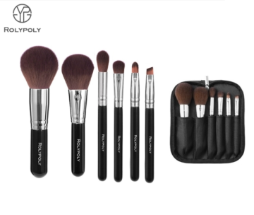 Zipper Bag Makeup Brush With Black Color