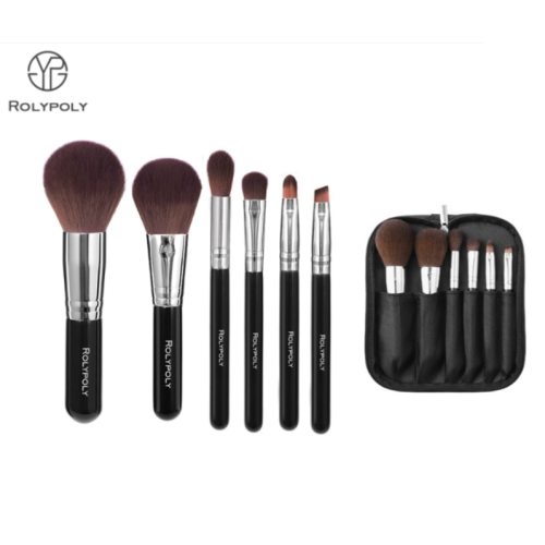 Zipper Bag Makeup Brush With Black Color