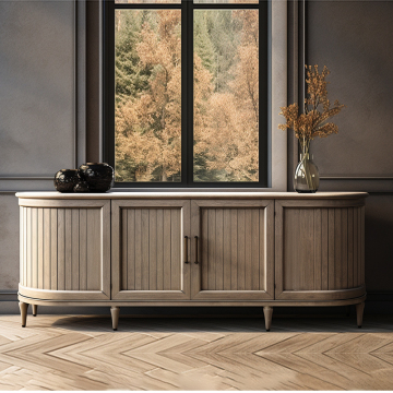 Mrs. Woods' Affordable Antique-Style Oak Wooden Round Cabinet: A Stylish Storage Solution for Your Living Room