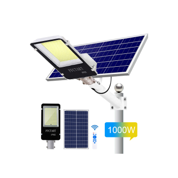1000W US Stock Outdoor Solar Street Light with Remote Control, CE & ROHS Certified, Power Energy Saving Garden Light for Roads and Parks