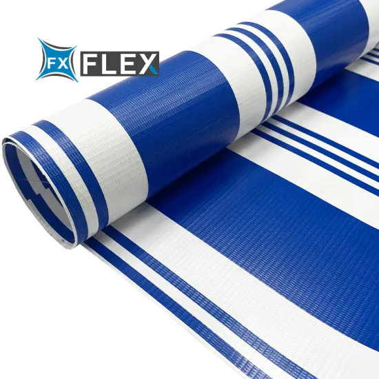 FLFX Hot Laminated PVC Striped Tarpaulin Awning Fabric