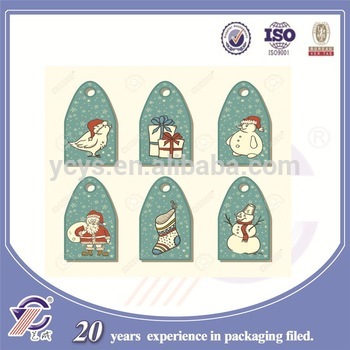 Christmas theme of paper hang tags printing