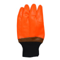 Luvas revestidas de PVC laranja fluorescente