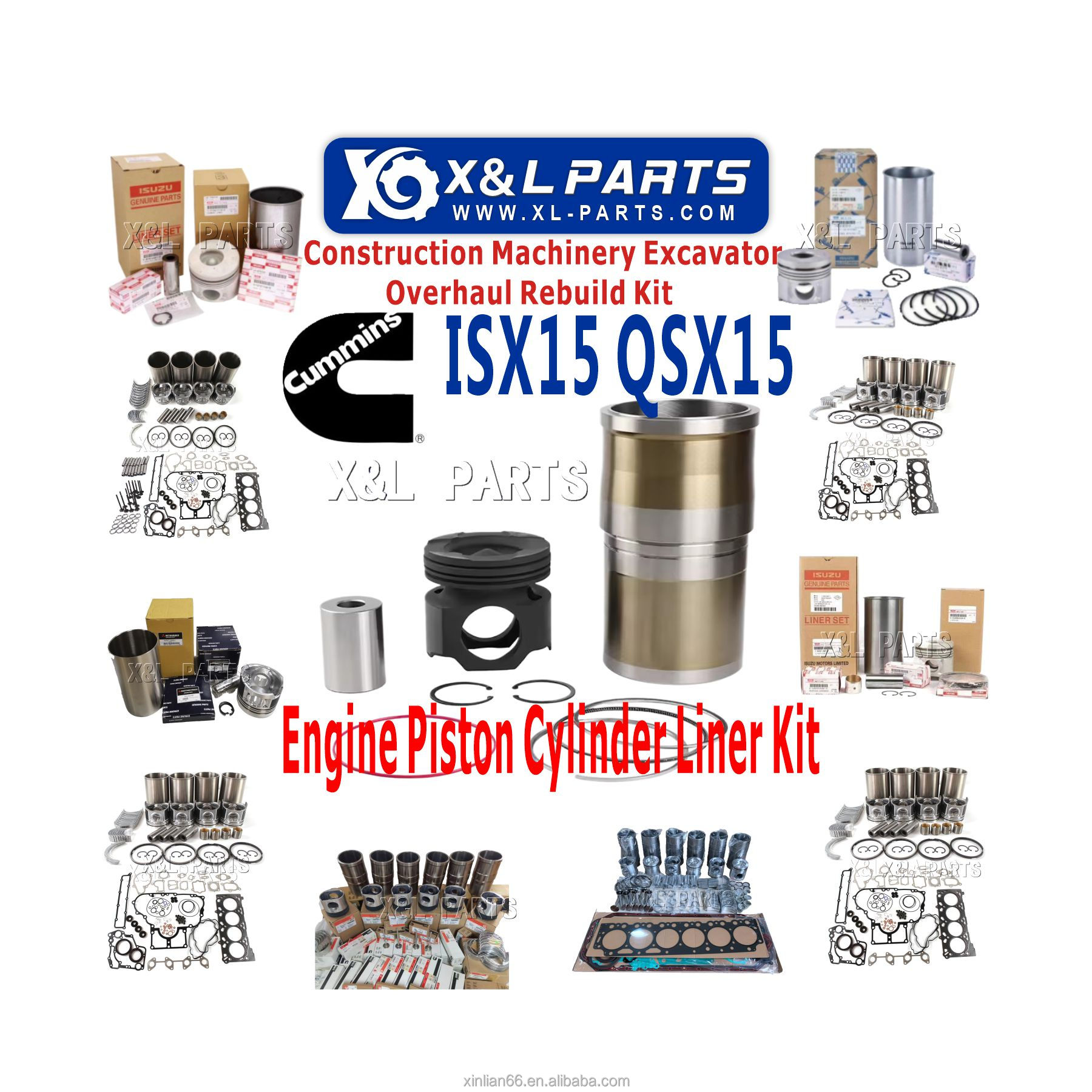 Aftermarket Piston And Cylinder Liner Kit For Cummins X15 Isx15 Qsx15 ...