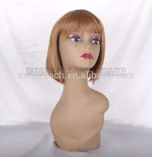 Fashion style top quality 100% human hair short bob lace front wig
