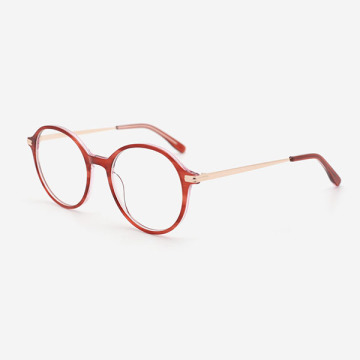 Square Acetate And Metal Combined Unisex Optical Frames 23A3171