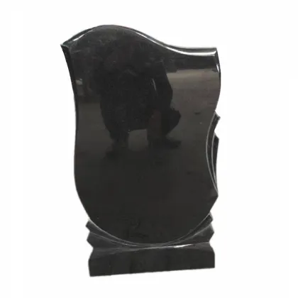 Red Granite Upright Carved Cross Headstone - American Headstone USA Monument