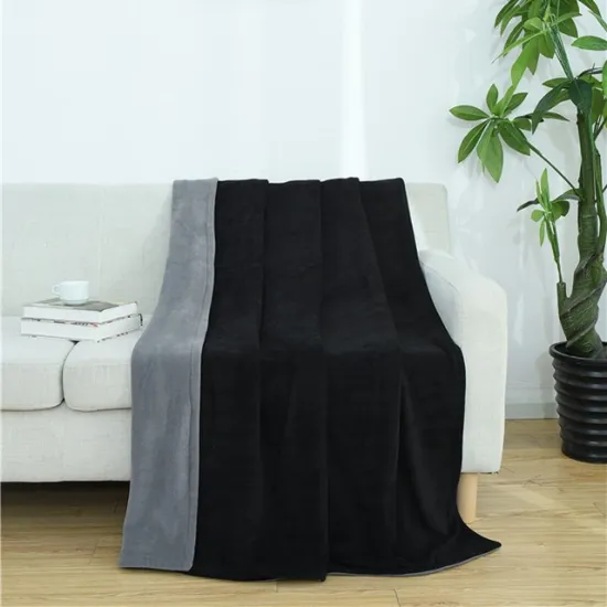 Amazon hot sell Flannel Fleece Luxury pure Blanket Double custom Size Lightweight Cozy Plush Microfiber Solid Blanket