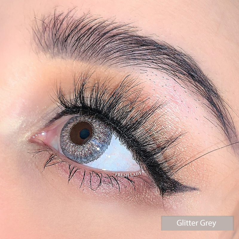Liangguo Fresh Lady Daily Collection Glitter Gray One Day Prescription Disposable Eye Contact Lenses