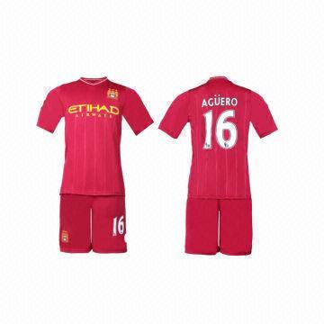 Soccer jerseys with customized embroidery logo, name and printed numbers