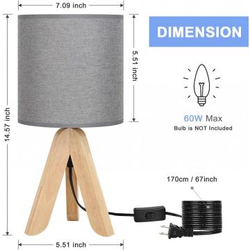 Lampe de bureau au chevet avec nuance de tissu