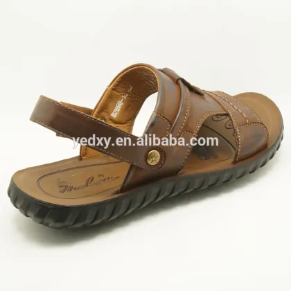 high quality durable men handmade genuine leather sandals