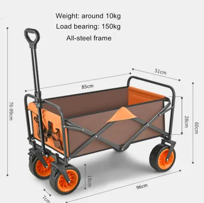 Portable Collapsible Garden Wagon - Beach Trolley Cart for Camping and Sports