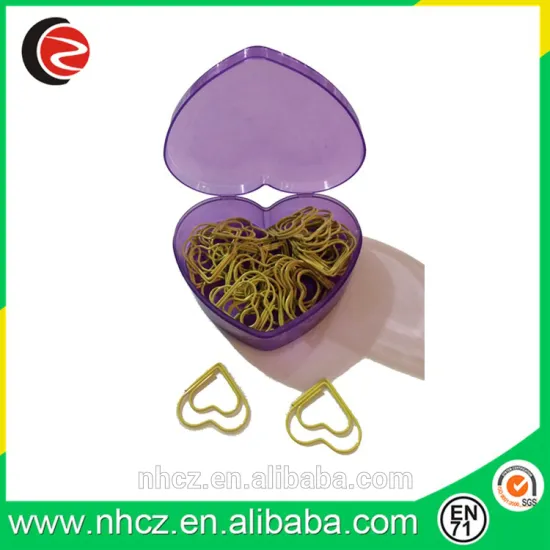 Purple Heart Shaped Paper Clips in heart pp box