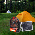 Camping Solar Fan com painéis solares