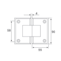 Beveled corner 135 degree glass shower hinge