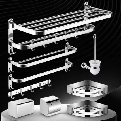 Bathroom Combination Folding Storage Rack