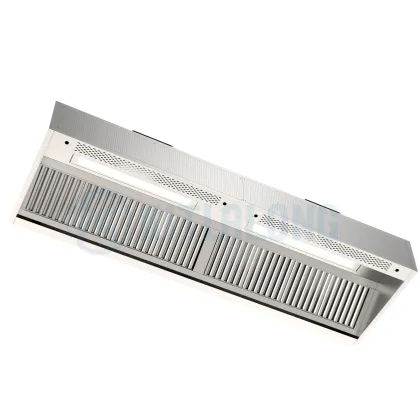 Commercial Stainless Steel Island-Style Exhaust Hood with Light and Fresh Air System