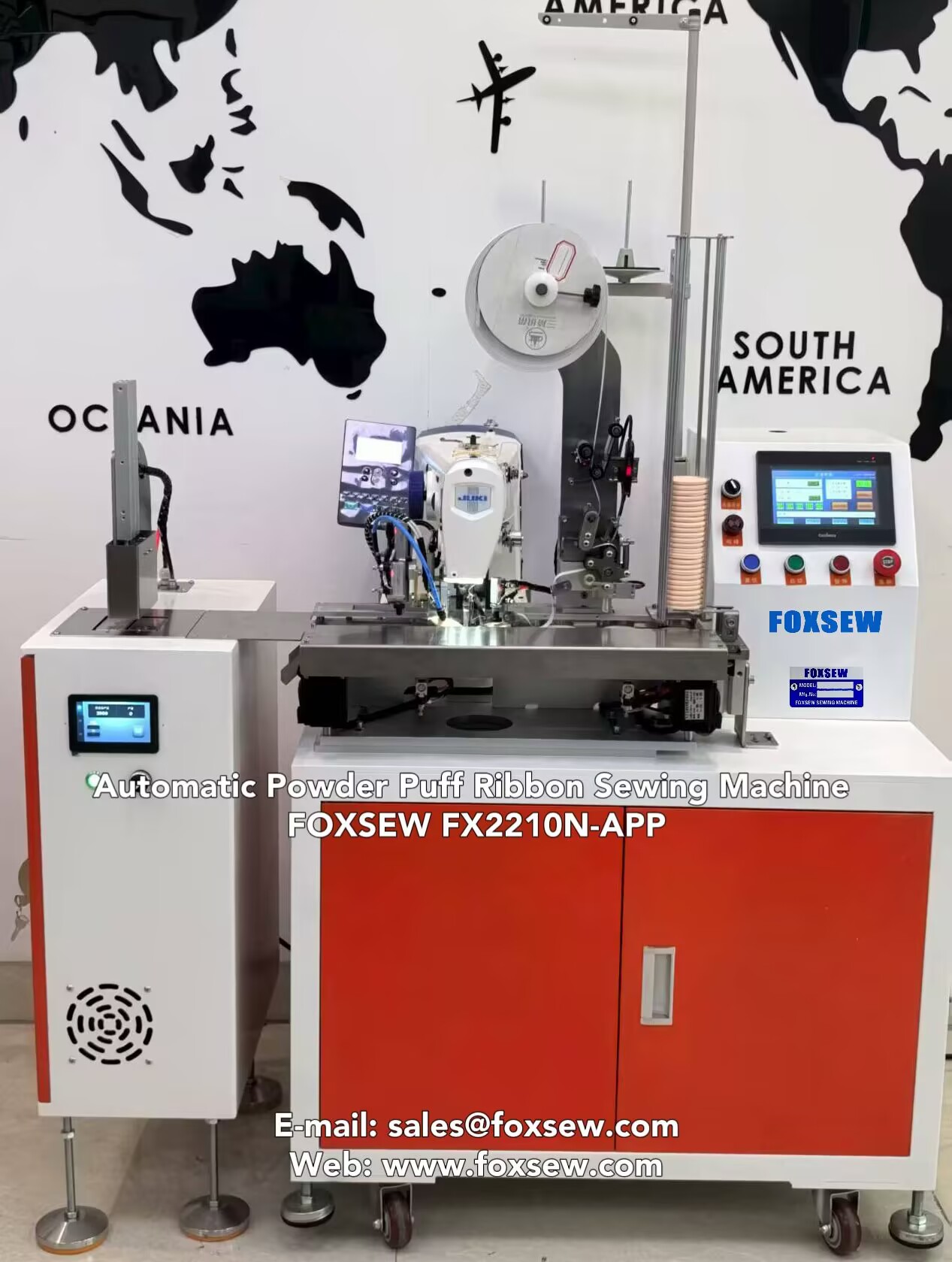 Automatic Powder Puff Ribbon Sewing Machine FOXSEW FX2210N-APP -2
