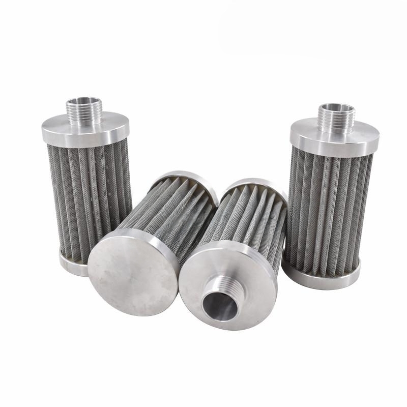 Custom Stainless Steel Folding Mesh Oil Filter Hydraulic Oil Filter with Outer Threads for Pump Use (1)