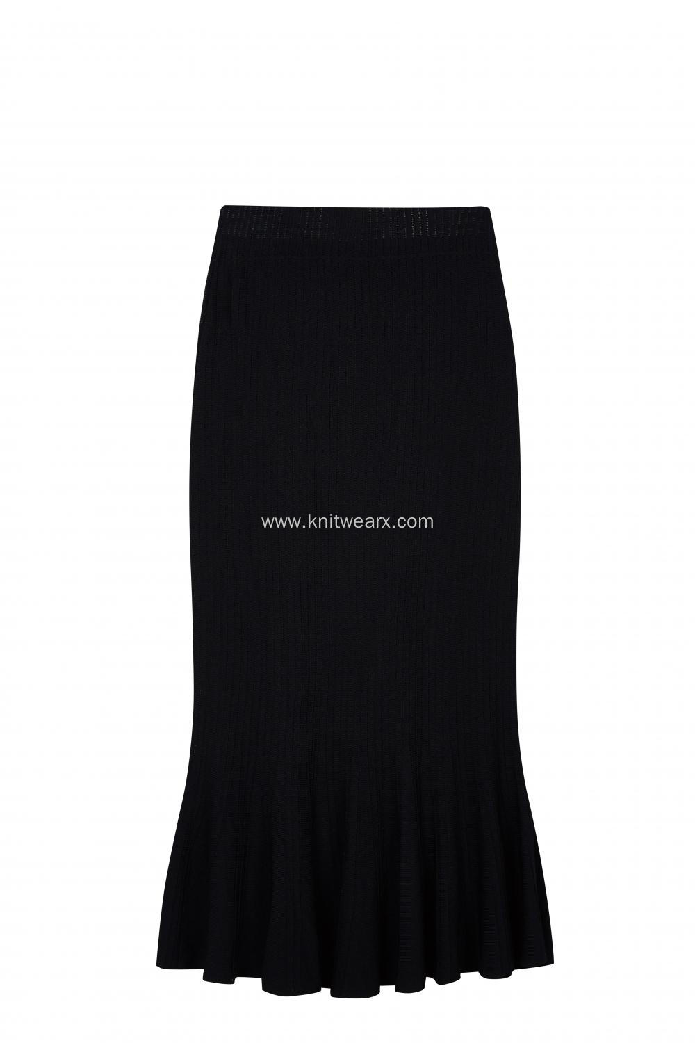 Women's Knitted Elastic Waist Fishtail Lady Skirt