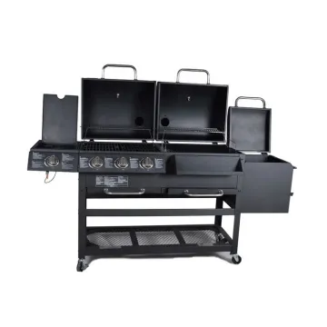 Trolley 2 in 1 Gas Charcoal Combo Trolley Grill Barbecue BBQ Cooking Grills