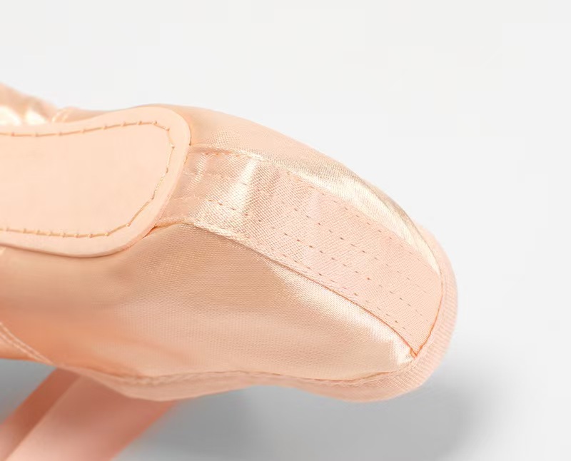 Satin vamp ballet shoes