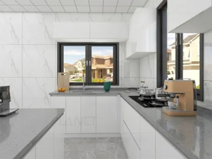 Modern White Acrylic Door Modular Lacquer Kitchen Cabinet