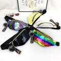 PU Rainbow Metallic Color Sport Waist Bag