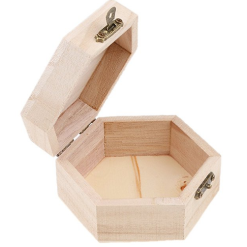 Hexagon Small Unfinished Wooden Jewelry Boxes Wholesale