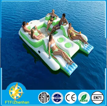 2016 high quality available safety cheap inflatable floating mat island