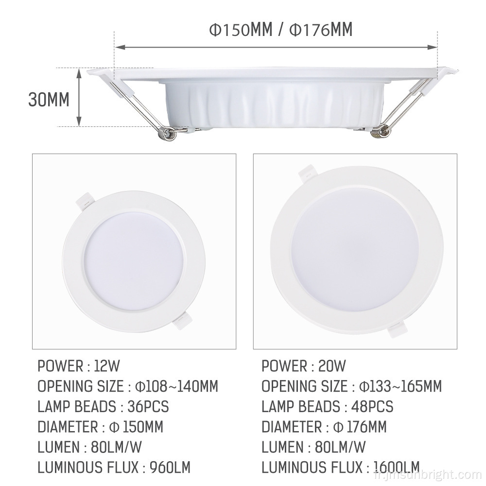 Lesmpes de downlight de plafond en retrait LED